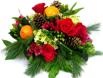 Sunkist Holiday Centerpiece from Mockingbird Florist in Dallas, TX