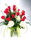 Simply Scarlet  24 Roses with Hydrangeas  