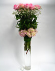 12 Exquisite Pink & White Roses