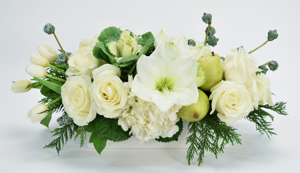 Winter White Centerpiece from Mockingbird Florist in Dallas, TX