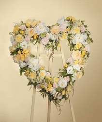 Pink and Yellow Rose Open Heart 