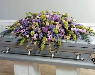Lavender and Green Casket Design
