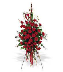Red Regards Spray Symathy Flowers Dallas
