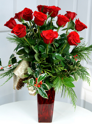 Red Holly Roses from Mockingbird Florist in Dallas, TX