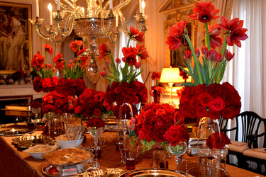 Buffet Floral Decor from Mockingbird Florist in Dallas, TX