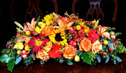 Bountiful Fall Flowers Custom Design Centerpiece from Mockingbird Florist in Dallas, TX
