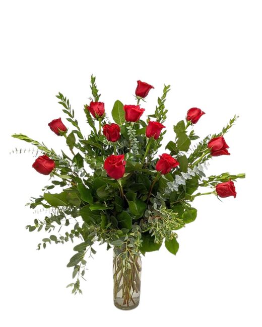 Deluxe Dozen Long Stem Red Roses from Mockingbird Florist in Dallas, TX