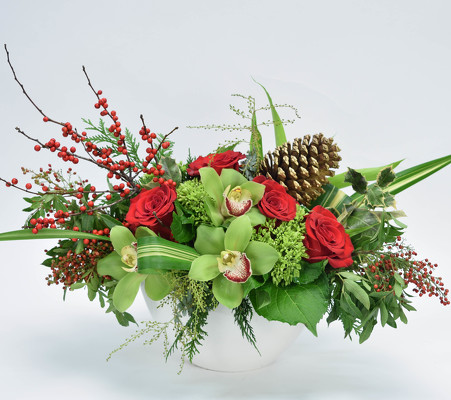 <h1> Christmas Celebration Centerpiece </h1> from Mockingbird Florist in Dallas, TX