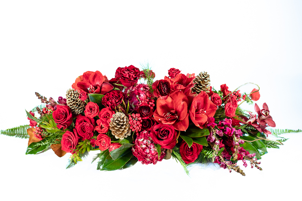 <H1> Merry Blossoms Centerpiece</H1>  from Mockingbird Florist in Dallas, TX