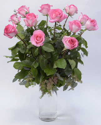 12 Lush Pink Roses  from Mockingbird Florist in Dallas, TX