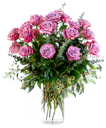 <h1>24 Lush Purple Roses</h1> from Mockingbird Florist in Dallas, TX