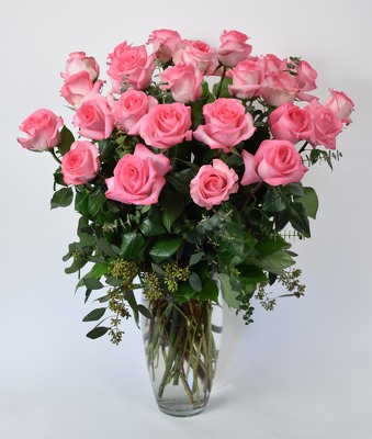 <h1>24 Lush Pink Roses</h1> from Mockingbird Florist in Dallas, TX