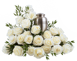 <H1> White Rose Cremation </h1>  from Mockingbird Florist in Dallas, TX