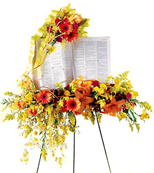  Solemn Word Standing Bible Spray from Mockingbird Florist in Dallas, TX