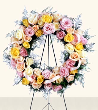  Vibrant Sympathy Wreath from Mockingbird Florist in Dallas, TX