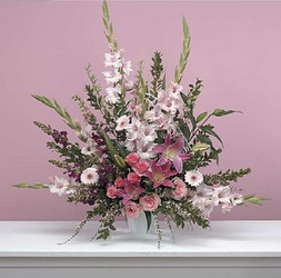 Traditional Pink Sympathy Arrangement from Mockingbird Florist in Dallas, TX