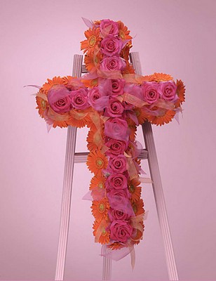 Roses and Gerbera Daisy Cross from Mockingbird Florist in Dallas, TX