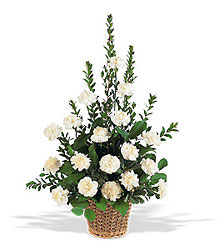 White Simplicity Basket from Mockingbird Florist in Dallas, TX